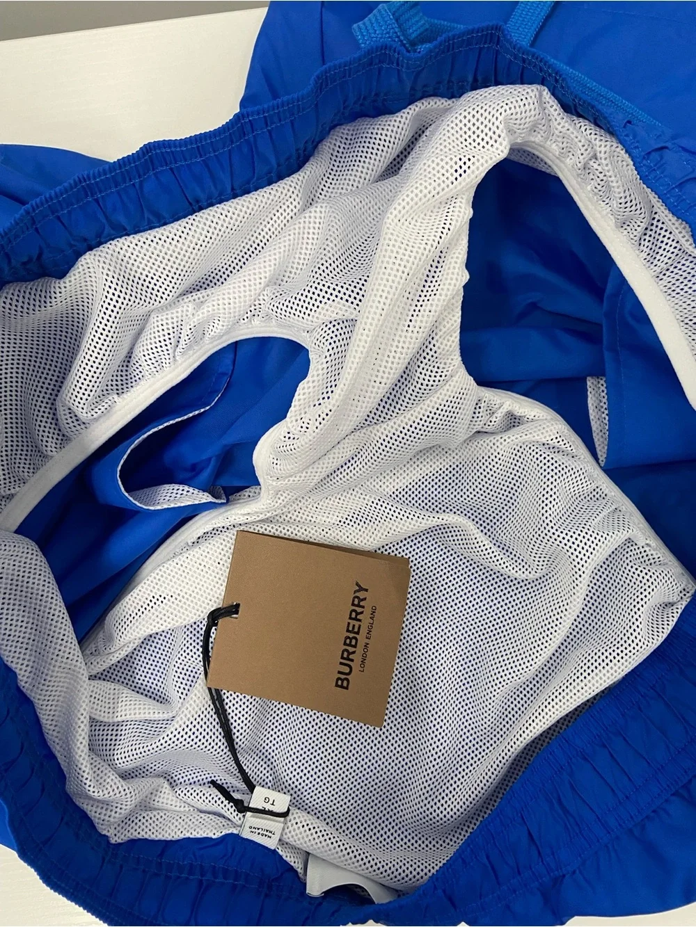 NWT Burberry Men's Martin Canvas Blue Boxer Swim Shorts XL 8084322